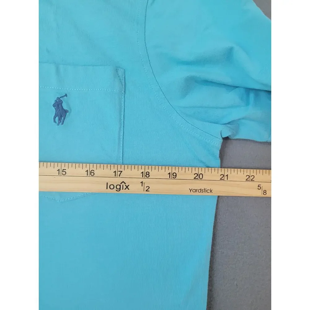 Polo Ralph Lauren Mens Sz S Pocket Polo Shirt Aqua Teal Classic Fit Preppy Golf